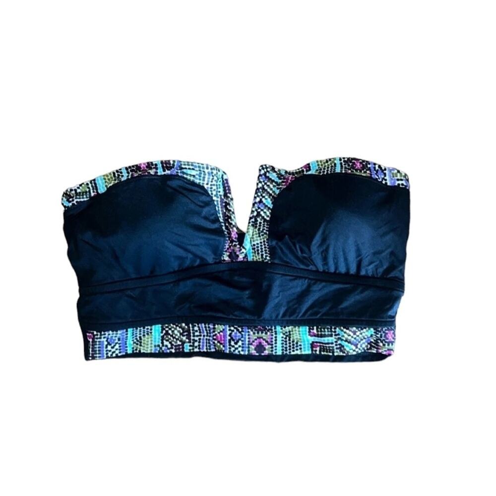 Shade & Shore Womens Swim Tube Top Black Medium Removable Padding No Wire Beach